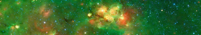 Nebula in the Galactic plane of the Milky Way (image credit Spitzer Space Telescope)